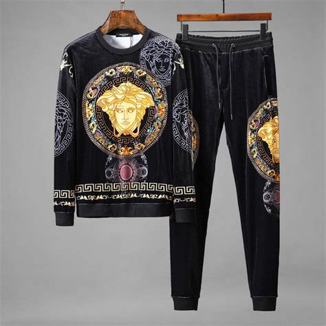 versace suede tracksuit|versace tracksuit men's for cheap.